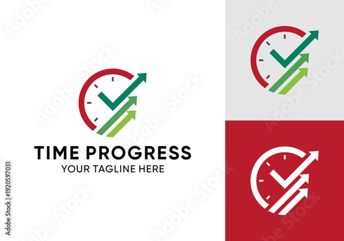 growth time logo design template, vector logo for proper business growth plan