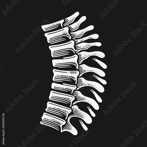 Detailed Spine Illustration for Medical and Educational Purposes.