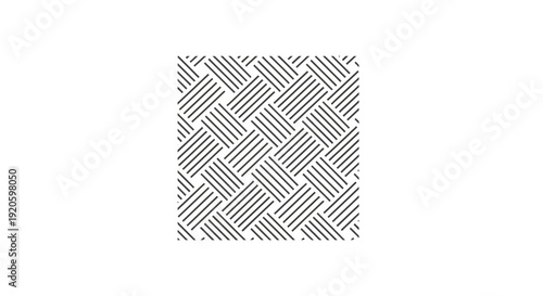 Geometric pattern of interlocking diagonal lines forming a square shape.