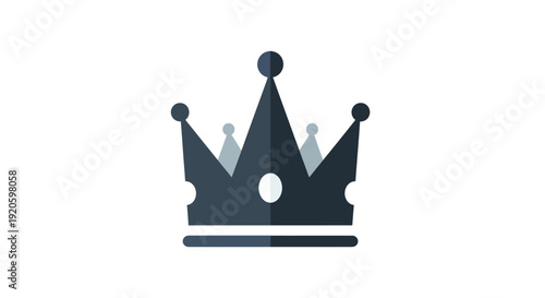 Simple dark blue crown icon on white background.