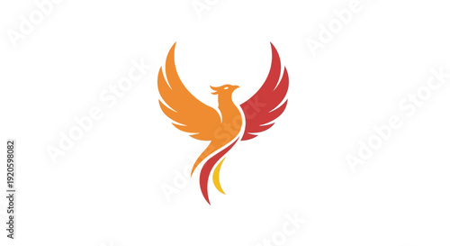 Stylized Phoenix Rising with Gradient Colors.