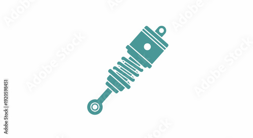 Teal Shock Absorber Icon on White Background.