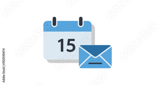Calendar and Envelope Icon Representing Scheduling and Messaging.