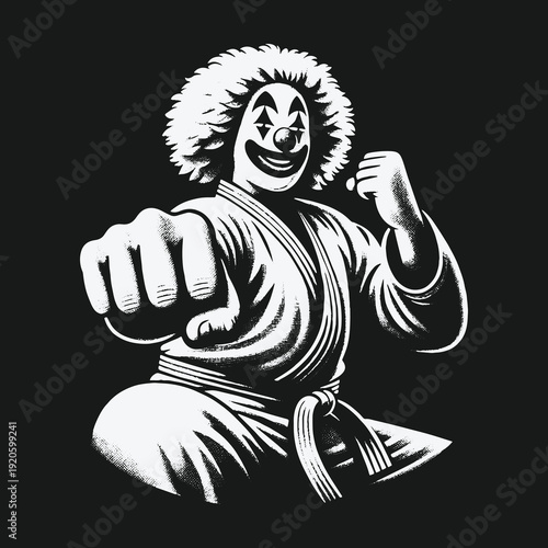 Clown Karate Master: A Striking Fusion of Humor and Martial Arts.