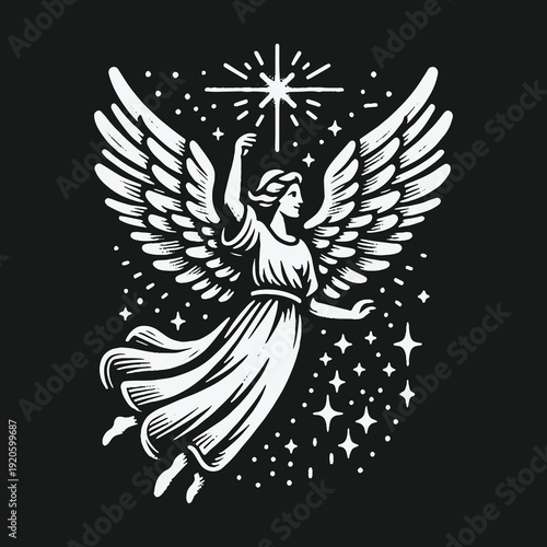 Angel Reaching for a Star: A Symbol of Hope and Guidance.