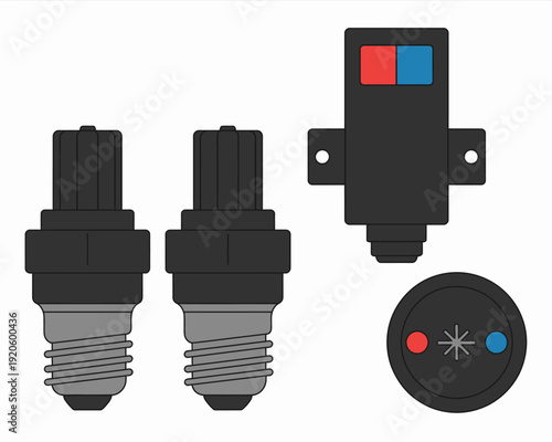 Four different types of electronic connectors are shown side by side