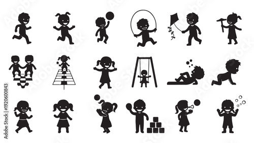 Set of 15 baby activity icons vector