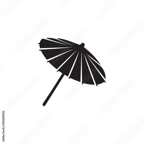 Umbrella parasol japan icon silhouette vector design art illustration