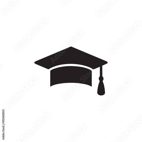 Education graduation hat icon silhouette vector design art illustration