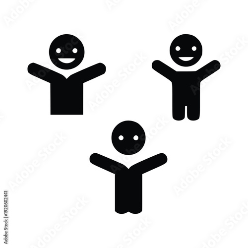 Group of happy people or students with raised hands for success and community unity
