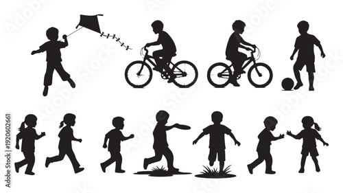 Set of 10 kids playing icons vector