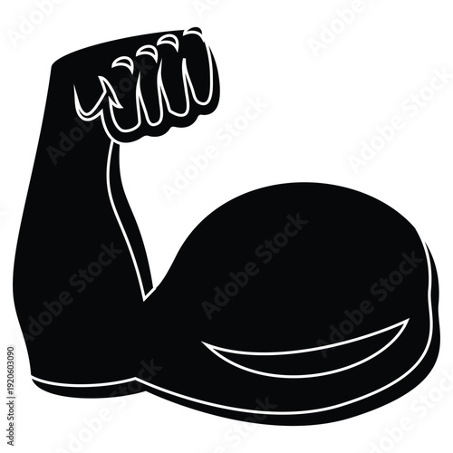 A black and white image of a flexed arm Vector
