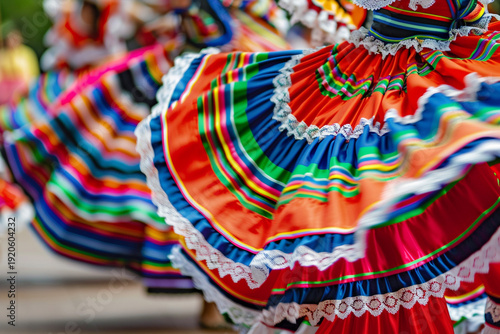 Cinco de Mayo celebration with traditional Mexican folklorico dancers in colorful dresses