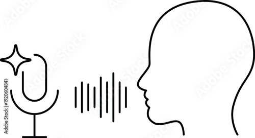 Ai voice generator outline icons, 