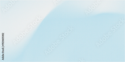 A modern abstract background featuring blue halftone dots arranged in smooth gradients and geometric transitions.