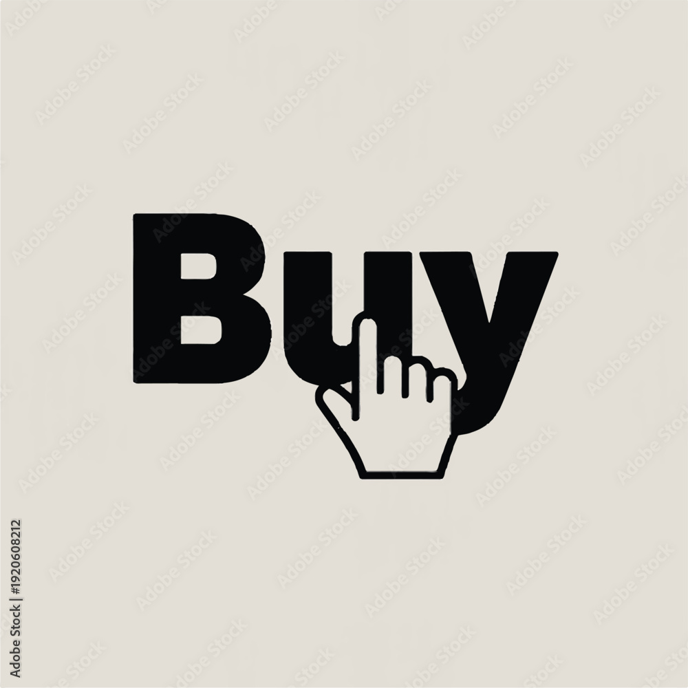 Fototapeta premium buy button text icon with hand cursor click concept
