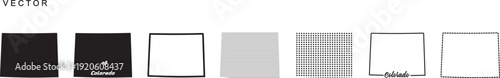 Colorado State Map, State Border, United States, US America, Map vector outline isolated on transparent background