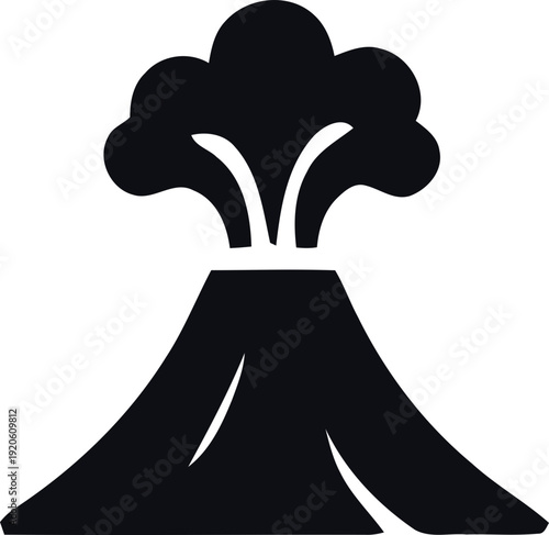 Volcano Emblem Icon. Volcanic eruption icon. erupting volcano icon. harmonious logo variations of the same emblematic, Vector illustration !