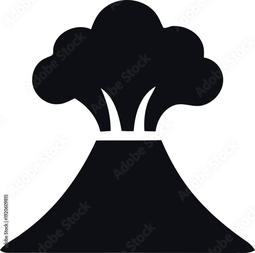 Volcano Emblem Icon. Volcanic eruption icon. erupting volcano icon. harmonious logo variations of the same emblematic, Vector illustration !