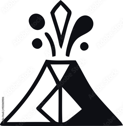 Volcano Emblem Icon. Volcanic eruption icon. erupting volcano icon. harmonious logo variations of the same emblematic, Vector illustration !