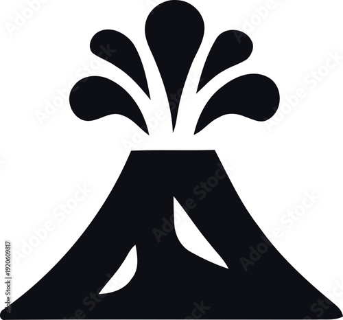 Volcano Emblem Icon. Volcanic eruption icon. erupting volcano icon. harmonious logo variations of the same emblematic, Vector illustration !