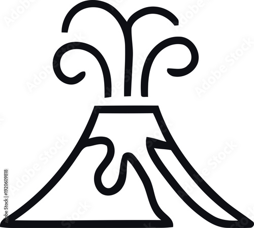 Volcano Emblem Icon. Volcanic eruption icon. erupting volcano icon. harmonious logo variations of the same emblematic, Vector illustration !