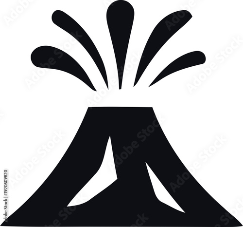 Volcano Emblem Icon. Volcanic eruption icon. erupting volcano icon. harmonious logo variations of the same emblematic, Vector illustration !