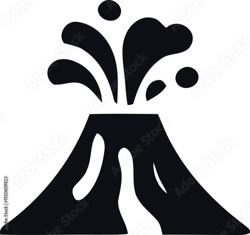 Volcano Emblem Icon. Volcanic eruption icon. erupting volcano icon. harmonious logo variations of the same emblematic, Vector illustration !