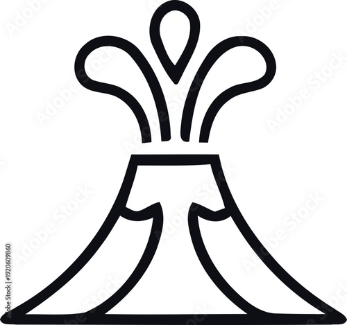 Volcano Emblem Icon. Volcanic eruption icon. erupting volcano icon. harmonious logo variations of the same emblematic, Vector illustration !