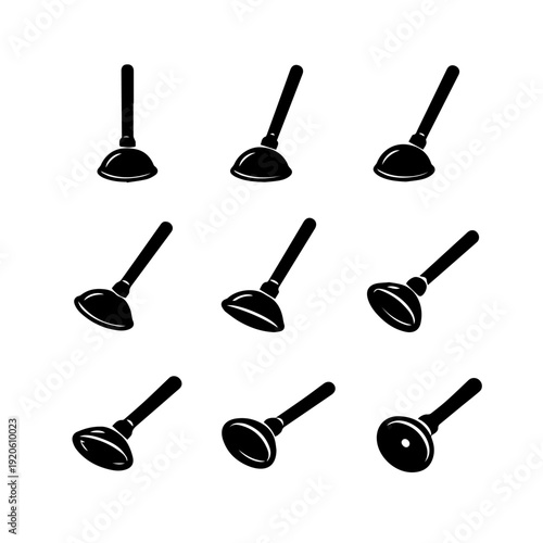 plungers icon set vector isolated Vector set on a white background