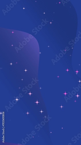 Wallpaper Mural Vertical Abstract Blue Background with Twinkling Stars and Gentle Purple Hues, Perfect for Dreamy Visuals. Torontodigital.ca