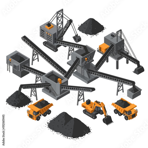 Heavy Machinery Construction Equipment Industrial Site.