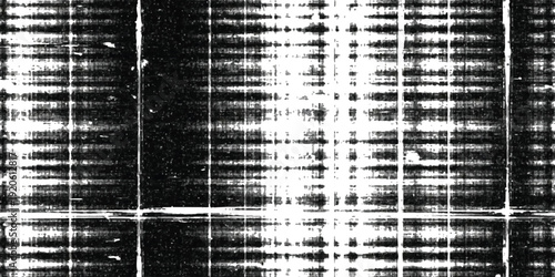 Abstract black and white grid pattern with grainy texture and high contrast lines creating a technical data visualization look