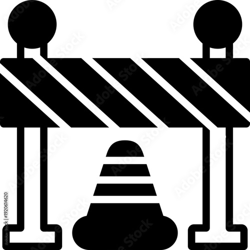 barricade icon illustration design with outline