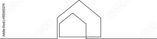 Minimalist architectural illustration of a house with a unique roof design Vector