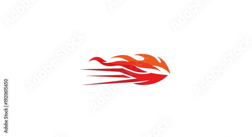 Abstract red and orange flame logo design element.