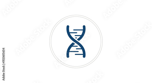 Blue DNA Double Helix Structure Icon in Circle.
