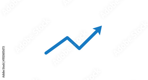 Blue arrow graph pointing upwards indicating growth and progress.