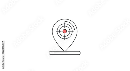 Minimalist location pinpointing target icon design.