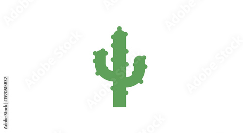 Simple green cactus icon on white background.