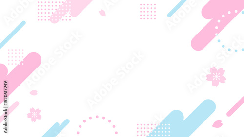 春のSALEやキャンペーン　桜のあるポップな背景