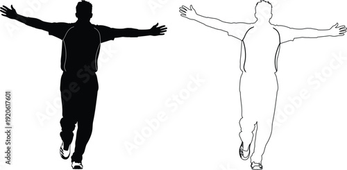 Comparison of human posture with and without clothing in a relaxed stance.