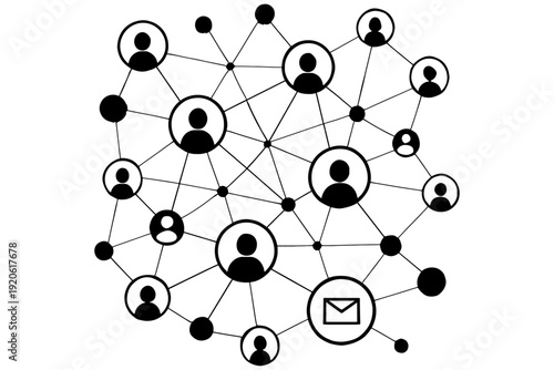 social network concept,
Online Social Media Network Communication Concept