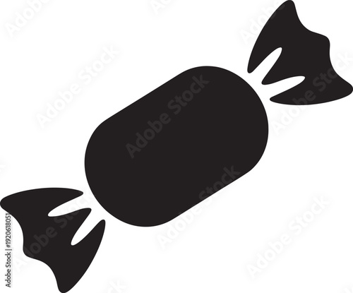 Wrapped candy icon silhouette