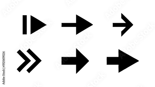 Comparison of different arrow styles and directions in a graphical layout