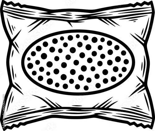 Packaged snack bar vector illustration, a single serve food item, cookie or candy bar concept, an icon for grocery store, snack shop, or supermarket design