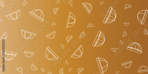 Abstract pattern of hard hats on a warm gradient background