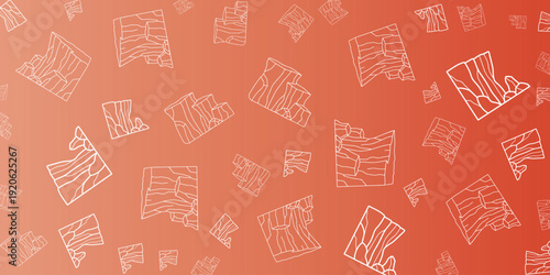 Abstract Geometric Patterns with Wood Grain Texture on Coral Background