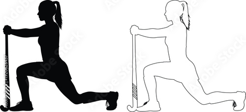Demonstration of proper and improper form for lunging exercises using parallel bars
