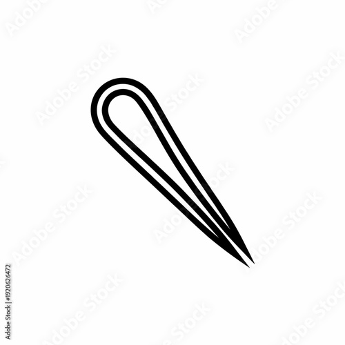A sleek and modern stylus with a curved tip and smooth design isolated on white background, Vector, illustration